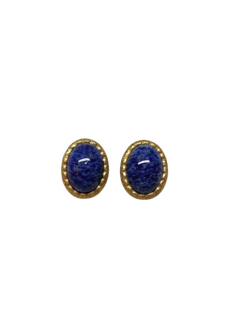 Dior Earrings Blue Gold Lapis Lazuli Metal